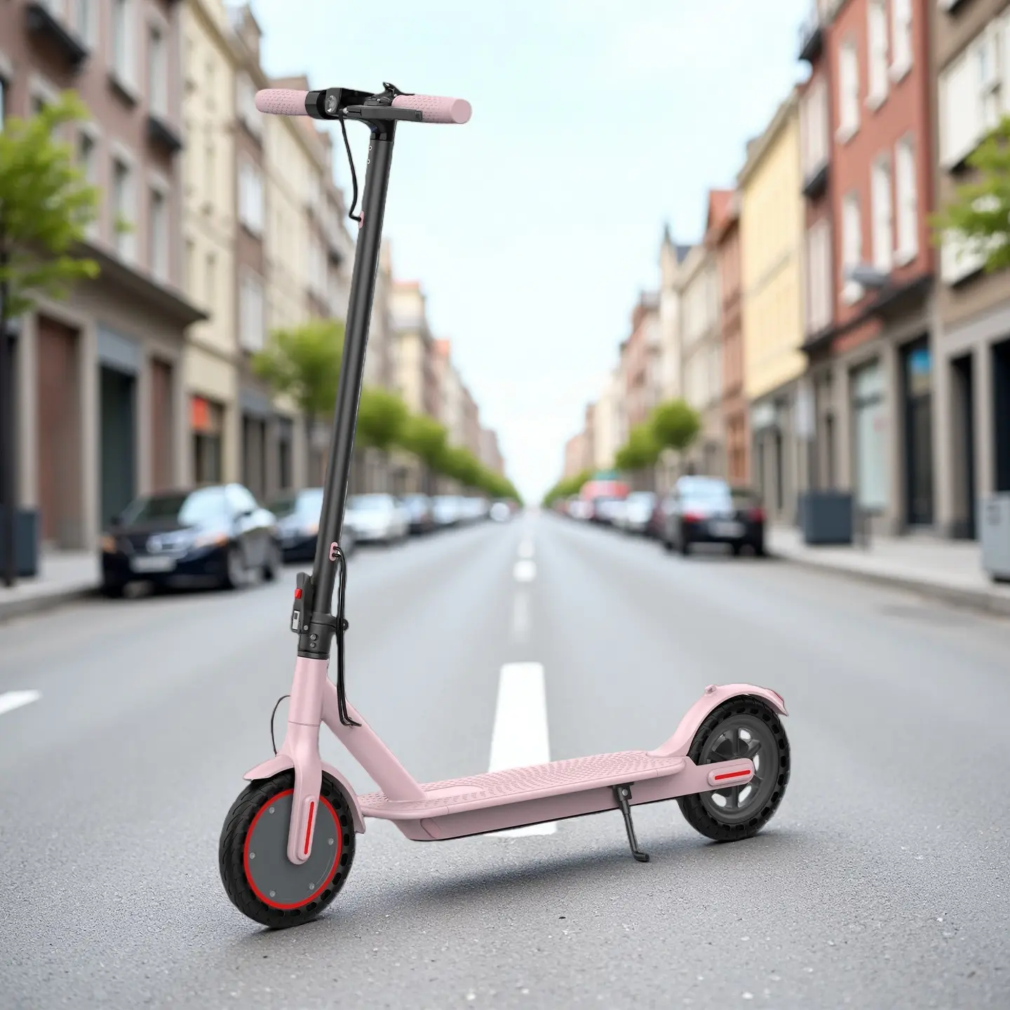 Foldable Electric Commuter Scooter Her Ride, Her Rules: Bold Pink & Puncture-Proof Power.SummerWins,Father's Day Gife