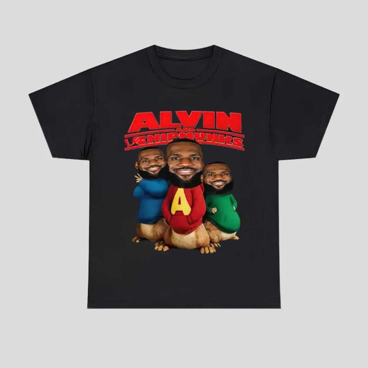 Women's Short-Sleeve Cotton Casual Print Top, Lebron James x Alvin And The Chipmunks Themed T-Shirt., Shortsleeve, Tshirt