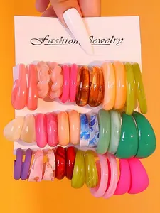 Women's C-Shaped Earrings Set, Earring Stacking Set, Fashionable Design for Daily Wear & Parties, Versatile High Value Jewelry Collection, High Quality Earrings