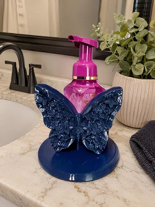 Butterfly Soap Dispenser Holder with Detailed Wings and Round Base for Bath & Body Works Foaming Soap Bottle Lightweight Durable PETG Material