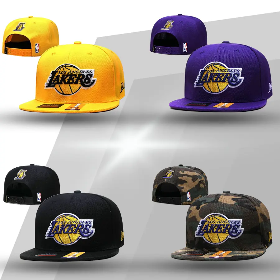 Los Angeles Lakers Snapback Hat NBA Basketball Flat Brim Cap Embroidered Logo Adjustable Hip Hop Streetwear Hat Urban Fashion USA 2026, Retro Vintage Sport Look, TikTok Trend