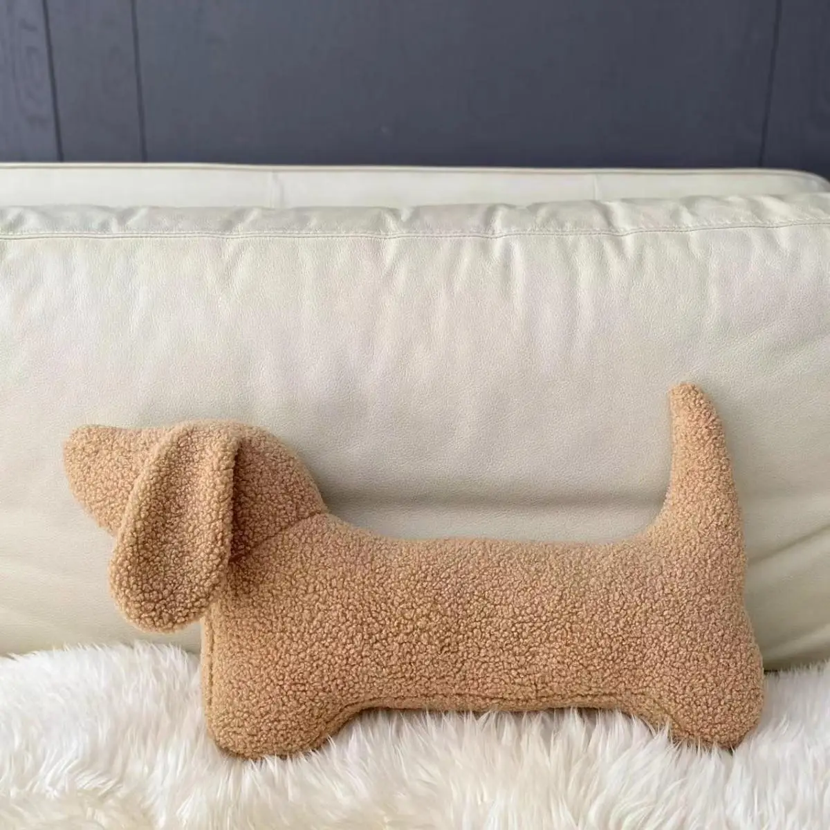 Cute Dog Bone Design Throw Pillow, 1 Count Plush Warm Throw Pillow, Decorative Cushion Pillow for Home Living Room Bedroom