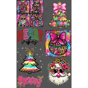 MERRY & BRIGHT (4) PREMADE GANGSHEET  - 22X36  DTF TRANSFERS - DIRECT TO FILM