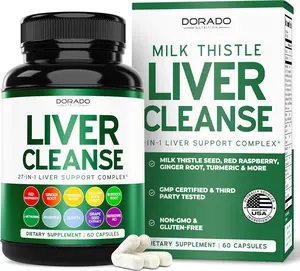 Liver Cleanse Detox & Repair (27 in 1 Formula - Milk Thistle, Dandelion Root, Turmeric, Artichoke Extract & More) - Detox Cleanse Supplement, Liver Support for Adults, Vegan - 60 Capsules