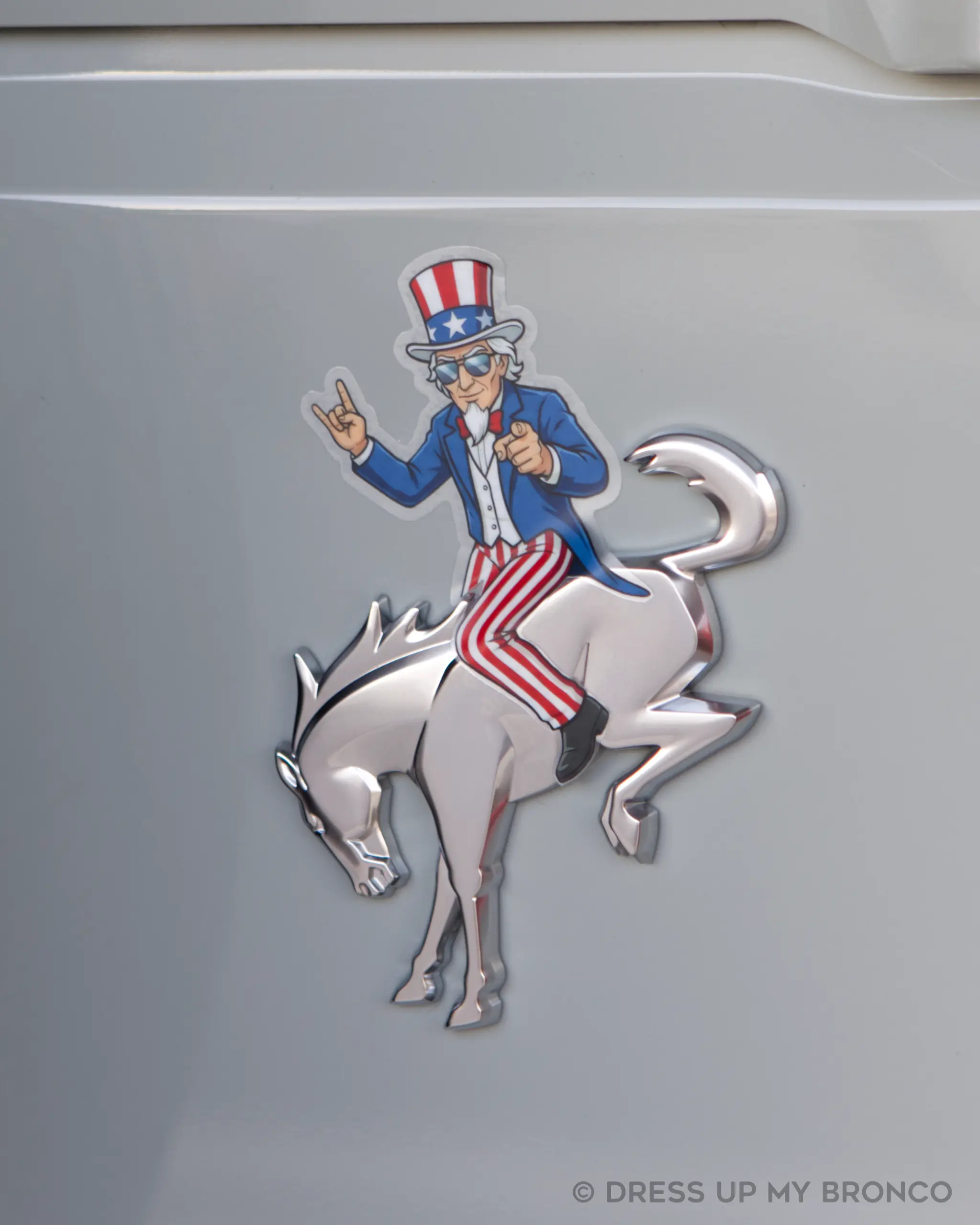 🇺🇸🤘 Uncle Sam Approves — Bronco Emblem Vinyl Decal (4th of July Edition)