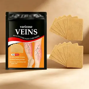 Relieve Leg Swelling & Pain – Varicose Veins Patch 12 Pcs – Improves Blood Circulation – Minimizes Spider & Varicose Veins – Cooling Comfort Leg Care Paste for Tired, Heavy Legs