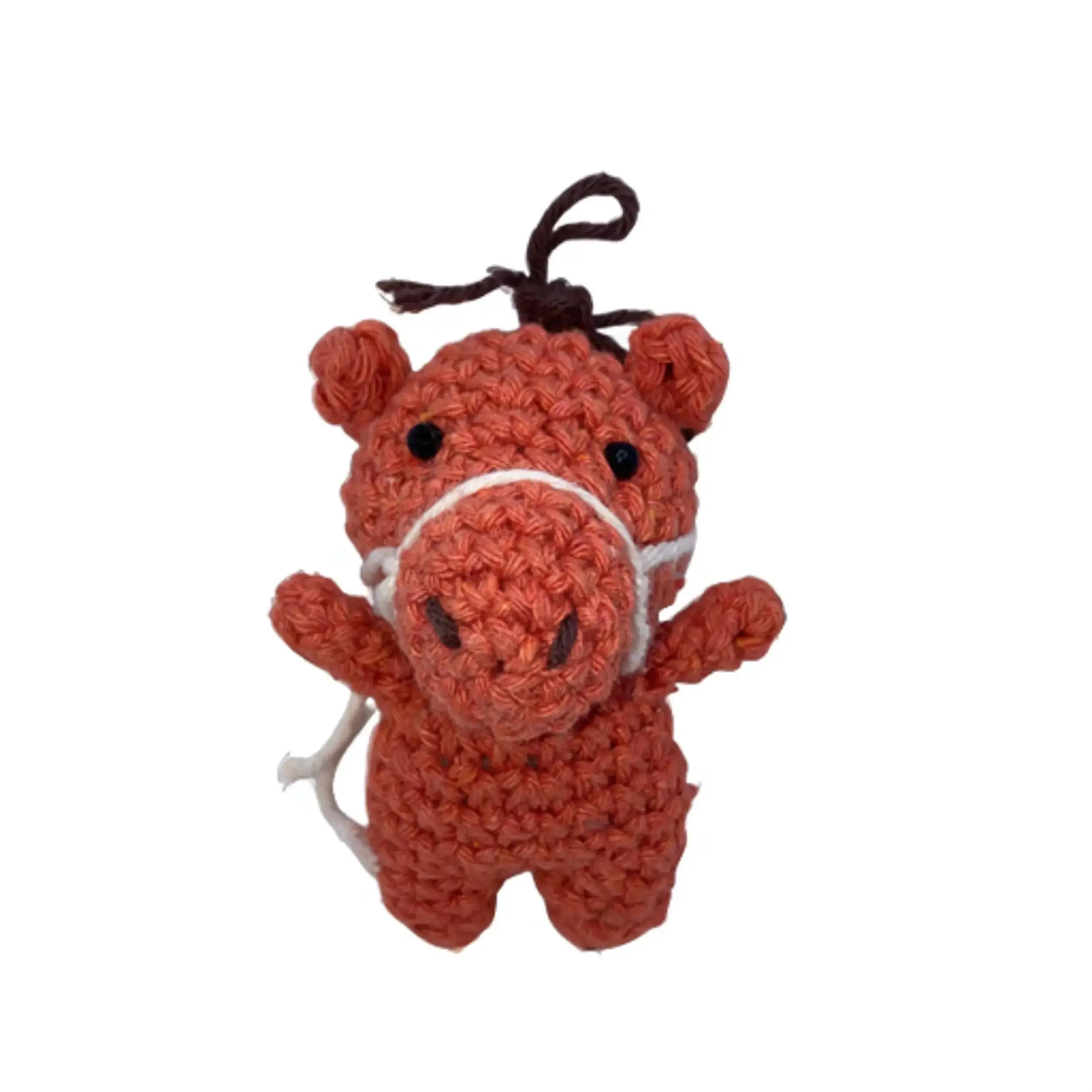 Hugs Company. Refrigerator Magnet. Crochet Horse. Crochet Pony. Crochet Animal. Stuffed Animal. Amigurumi. Stuffed Toy. Knit Toy. Hand Woven. Knitted Crochet. Magnet. Whimsical. Cute. Miniature. Animal. Toy. Plush. Handmade.