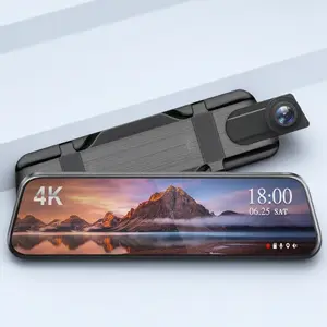 10 inch 4K touchscreen car mirror dash cam with front rear dual cameras night vision parking mode 32GB card loop recording best gift for birthday holiday