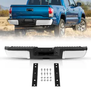 summervibes VEVOR Rear Step Bumper, Compatible with 2008-2016-Ford F250/Ford F350 Super Duty, Chrome Steel Back Bumper, Assembly Replacement Rear Bumper with License Plate Light and Step Pad, for FO1103148