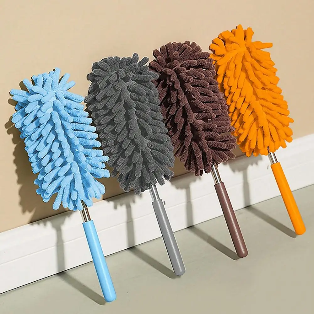 Microfiber Duster for Cleaning, 1 Count Hand Washable Duster with Replaceable Microfiber Head, Detachable Cleaning Brush Tool for Office, Car, Window,
