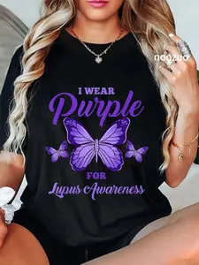 100% Cotton I Wear Purple For Lupus Awareness T-Shirt