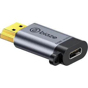 USB C Female to HDMI Male Adapter, 4K@60Hz HDMI Converter for Type-C/Thunderbolt 3 Devices, Connect Tablets/Laptops to HDMI Displays, Plug and Play, Compact Design