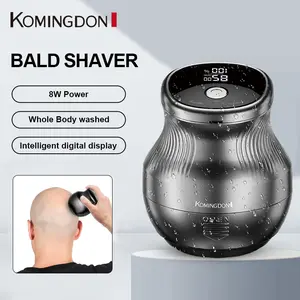 KOMINGDON 360° Waterproof Cordless Rechargeable Electric Head Shaver - Long Rechargeable Battery Life, Painless Hair Removal, Wet & Dry Grooming for Head/Beard - Ideal Gift for Men, ABS-Friendly Personal Care Appliance, Cordless Rechargeable Shaver