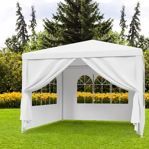 ZENY 10' x 10' Wedding Party Tent Gazebo Canopy with 4 Removable Walls UV Protection for Outdoor Events