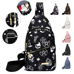 【Local Delivery】Maxoner Chest Bag Adjustable Shoulder Strap Waterproof Large Capacity Unisex Shoulder Crossbody Bag Multiple Compartments Convenient Sling Headphone Hole Outdoorfun  White Boho SpringStatements