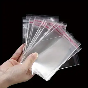 100pcs Transparent Plastic Bags, Re-Sealable Clear Polyethylene Pouches, Ideal for Photos Jewelry Accessories Storage
