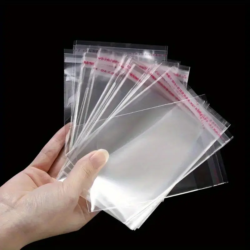 100pcs Transparent Plastic Bags, Durable Re-Sealable Clear Polyethylene Pouches, Reusable Plastic Pouches, Plastic Storage Organizer, Resealable Bags, Ideal for Photos Jewelry Accessories Storage