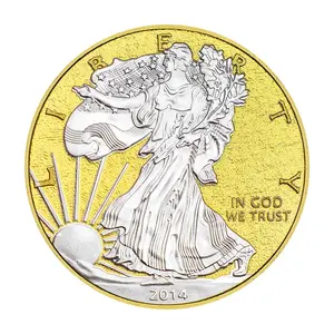 1 Count Statue of Liberty Commemorative Medallion Challenge Coins "IN GOD WE TRUST" Golden-Tone Collectible with "In God We Trust" Ideal Gift for Collectors, Craft Enthusiasts, Political Events & Birthdays