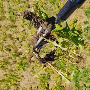 Grampa's Metal Weeder - Stand Up Weed Puller Tool with Steel Long Handle - Made with All Steel Handle & 4-Claw Steel Head - 3 Piece Twist To Assemble Design - Easily Remove Weeds Without Bending, Pulling, or Kneeling