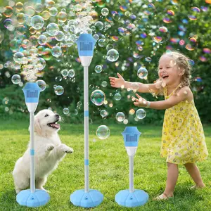 Automatic bubble machine with lights, 360° leak-proof outdoor bubble toy, perfect for summer parties and Easter eggs for boys and girls,Holiday and Party Gifts