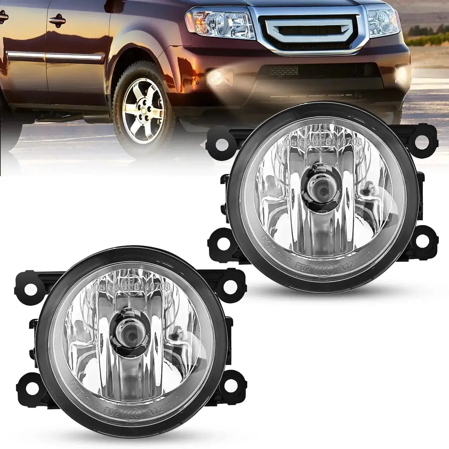 Nilight 2005-2016 Ford 2005-2015 Lincoln 2010 2011 2012 2013 2014 2015 Honda 2010 2011 2012 2013 2014 2015 2016 Acura 2005-2015 Nissan 2010-2016 Subaru 2009 2010 2012 2013 Suzuki Fog Light Assembly, Weatherproof, Glass Lens