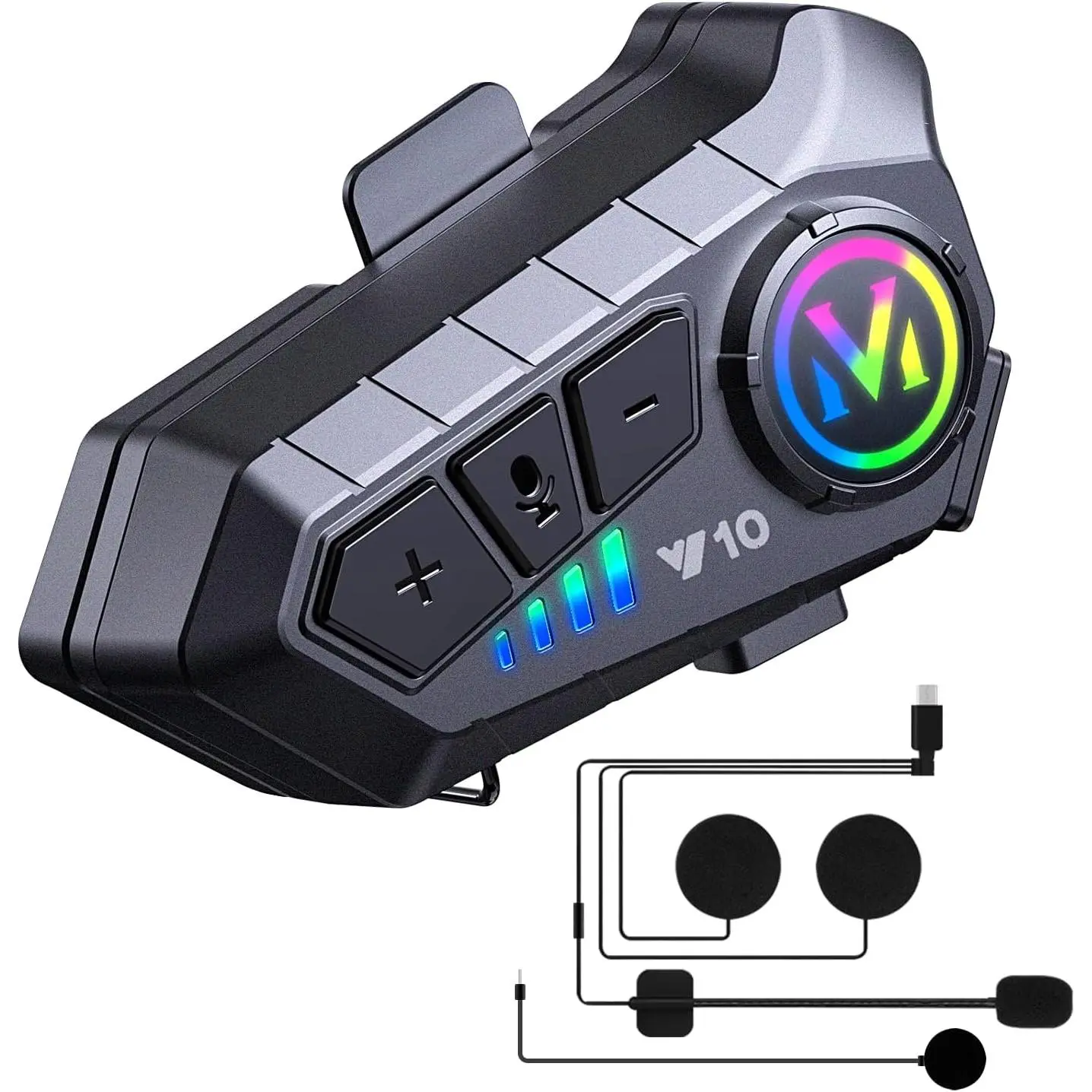 Motorcycle Bluetooth Headset Speaker Skiing Earphone Waterproof Bluetooth Helmet Headset with Noise Cancellation Ultra-Thin Wireless Bluetooth Headphones for All Helmets