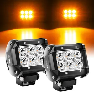 Nilight 4-Inch 18W Amber Spot Beam LED Pods (2PCS) - Vehicle Accessories, Car Exterior Off-Road Driving Fog & Work Lights for Trucks, ATVs