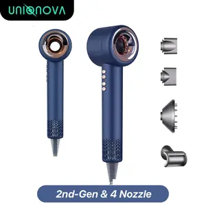 UNIQNOVA Leafless Fast Drying Hair Dryer Negative Ionic Blow High-Speed 110,000 RPM Brushless Powerful Motor Hairdryer Low Noise Magnetic Nozzle