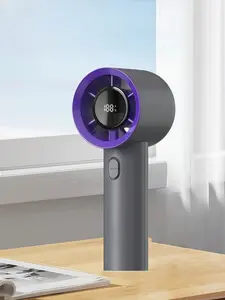 LMMAKE Handheld Portable Fan with 100 Gear Turbo Wind 2000mAh Rechargeable Battery LED Display USB Charging High Speed Travel Gift