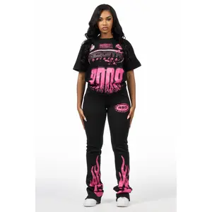 Esha Black/Pink T-Shirt Trackset Esha Black/Pink T-Shirt Trackset