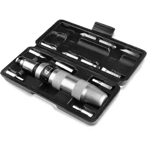 1/ 2inch CR-V manual impact screwdriver, manual reversible impact driver, includes a 12-piece set of flat-head, Phillips, and hex bits, capable of removing rusted fasteners or stuck bolts, making it an ideal hand tool for men and fathers