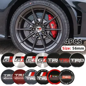 Toyota Car Wheel Center Cap Sticker 5.6cm/4pcs, Universal HUB Decoration, Waterproof High Temperature Resistant, Multiple Sizes and Colors Available