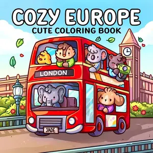 Hand drawn must-have 1pc COZY EUROPE, London coloring book Illustrations For Adults And Kids, Bold And Easy, Simple And Big Creative Designs For Relaxation colouring books, Toys, zero foundation drawing to relieve stress coloring book, Christmas gift