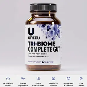UMZU Tri-Biome – 3-in-1 Probiotics, Prebiotics & Postbiotics for Gut Health & Digestion, 60 Capsules