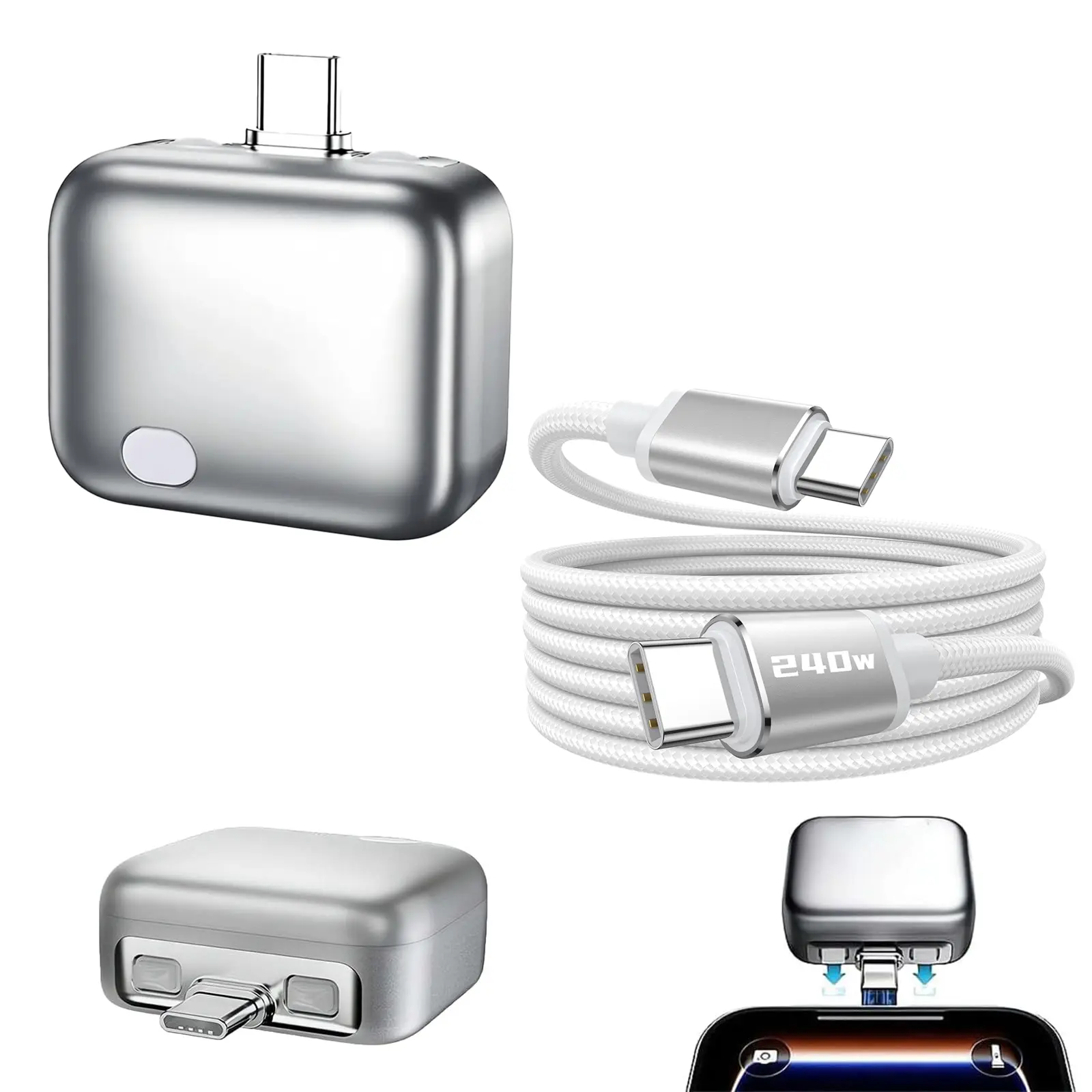 140W Type-C Physical-Disconnect Battery Guard - Auto & Self-Eject Charger, Smart Auto-Stop Charging Accessory for Mobile Smartphones, Laptops, Tablets, Anti-Overcharge Tech for Safe Overnight Use, Gift for Chargeable Devices