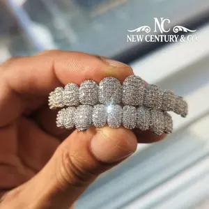 Flawless Honeycomb 8A Diamond Grillz – Unisex Hiphop Accessory for Men & Women, High Quality 8A Boys&Hood Set