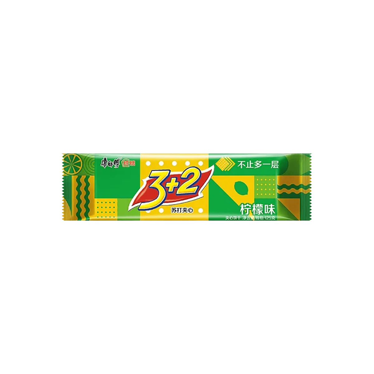 Master Kong 3+2 Lemon Cream Sandwich Biscuits, 125g - Crispy Snack for TikTok