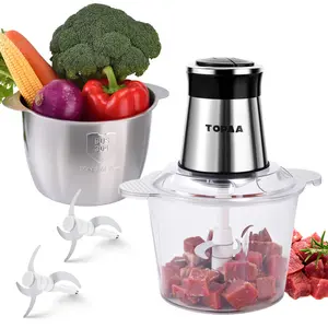 TOPAA Food Processors,Electric Food Chopper, Meat Grinder&Vegetable Chopper,2 Sets of Bi-Level Blades&2 Bowls of 3L, Mixer Grinder Electric,Household Appliances