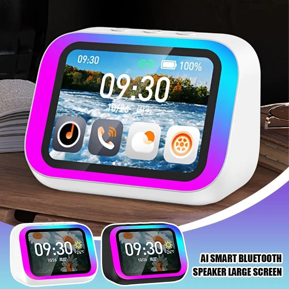 High Definition Touch Screen Speaker, Bluetooth 5.4 Wireless Connection, Hi-Fi Stereo, Electronic Photo Album & Voice Control
