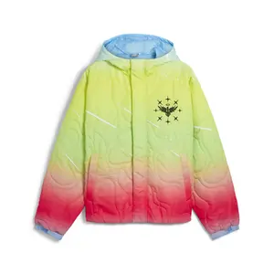 PUMA Mens Melo 1Love Gradient Jacket Athletic Outerwear Casual Full Zip - Green, Pink, Yellow