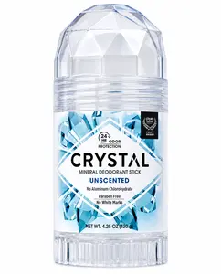 Crystal Mineral Deodorant Stick Unscented - 4.25 oz No Aluminum, Paraben Free and No White Marks, 24hr Odor protection