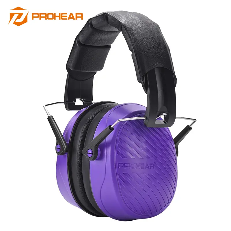 PROHEAR EM019 Over Ear Safety Earmuffs, 28dB Passive Noise Cancellation Noise Isolating, Lightweight Foldable ABS Construction, Adjustable Sliders for Mowing, Compact Power Tools, Workshops
