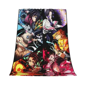 FRANALA Anime Blanket Reversible Machine Washable All-Season Multipurpose Cozy Nap Blanket for Sofa Office Bed Camping Travel