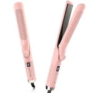 360 °   Airflow Styler – 1 Inch 2-in-1 Hair Straightener & Curler with Vented Cool Air  Style Locking, Extra Long Flat Iron, Dual Voltage  European Travel