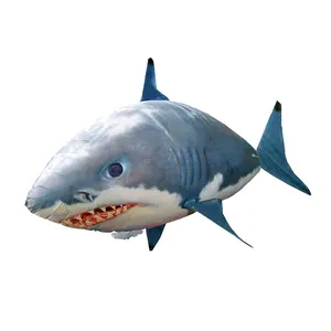 Remote Control Flying Shark Inflated RC Balloon Toy Kids Gift Blue Shark Indoor Family Fun Durable Nylon Material Helium Filled Up to 40 Feet