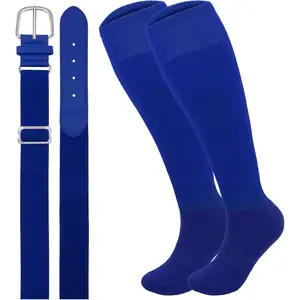 Baseball Socks and Belt Combo Set Softball Football Socks and Elastic Waist Belt for Youth Adult