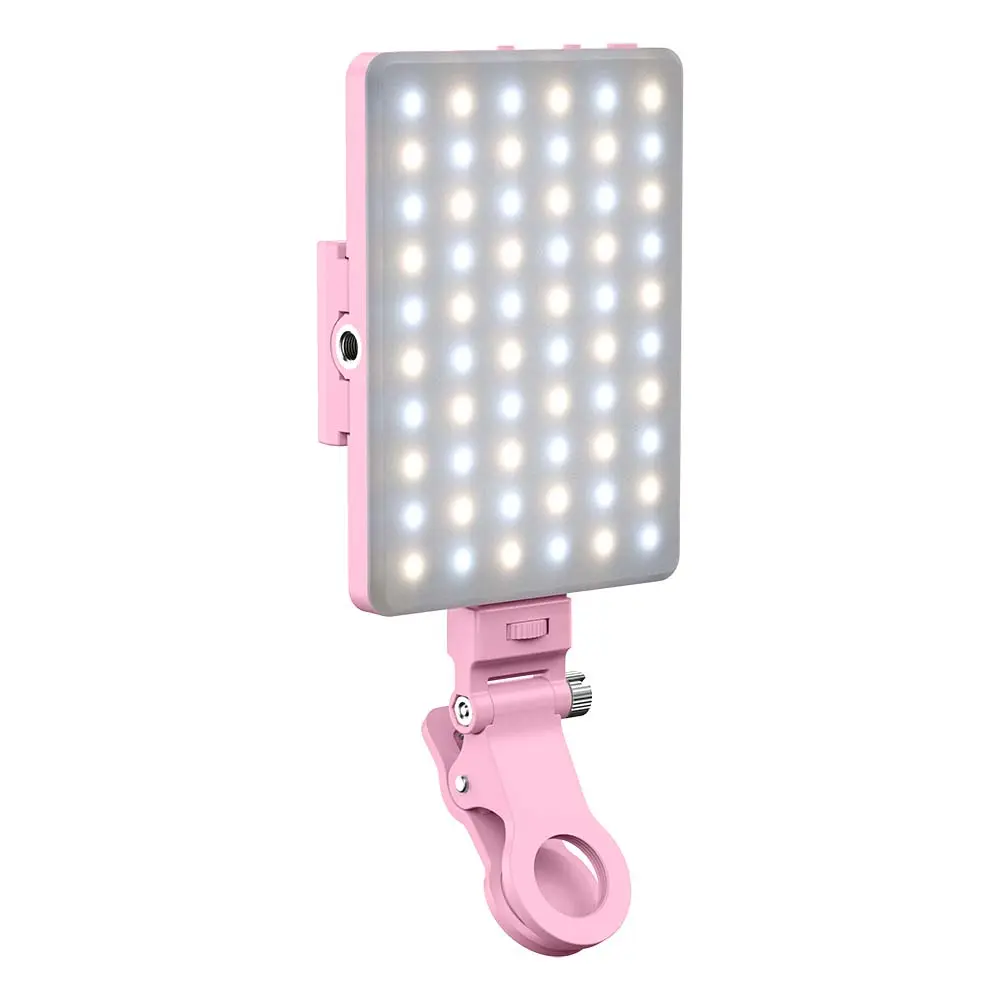 Portable Selfie LED Ring Light Clamp, Selfie Panel Light, USB Rechargeable LED Fill Light for Camera Phone, Selfie LED Light for Smartphones Live Streaming Makeup Vlog, Adjustable, Rechargeable Photography Light, Smartphone Camera Accessories