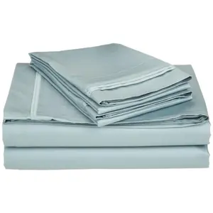 212 MAIN 650 Thread Count Solid Egyptian Cotton Bedsheet Set - Soft Texture, Twin Size, Teal Color, Bedding Sheets & Pillowcases, Bedsheet Sets