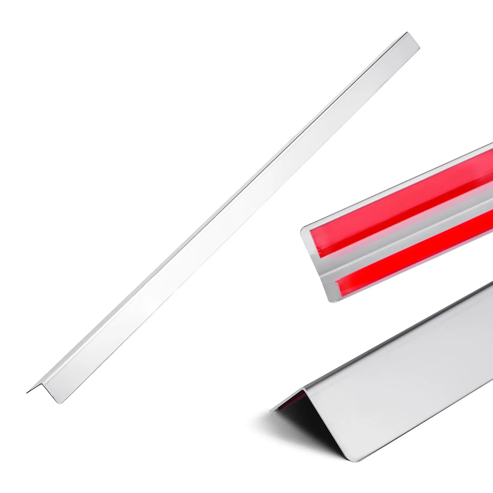 【DealsForYouDays】VEVOR Stainless Steel Wall Corner Protector, 1.5 x 1.5 x 48 inch, 10 Pack Metal Corner Guards, 304 Stainless Steel Edge Trim 90-Degree Angle for Home,Office,Commercial Wall Protection, with 3m Tape