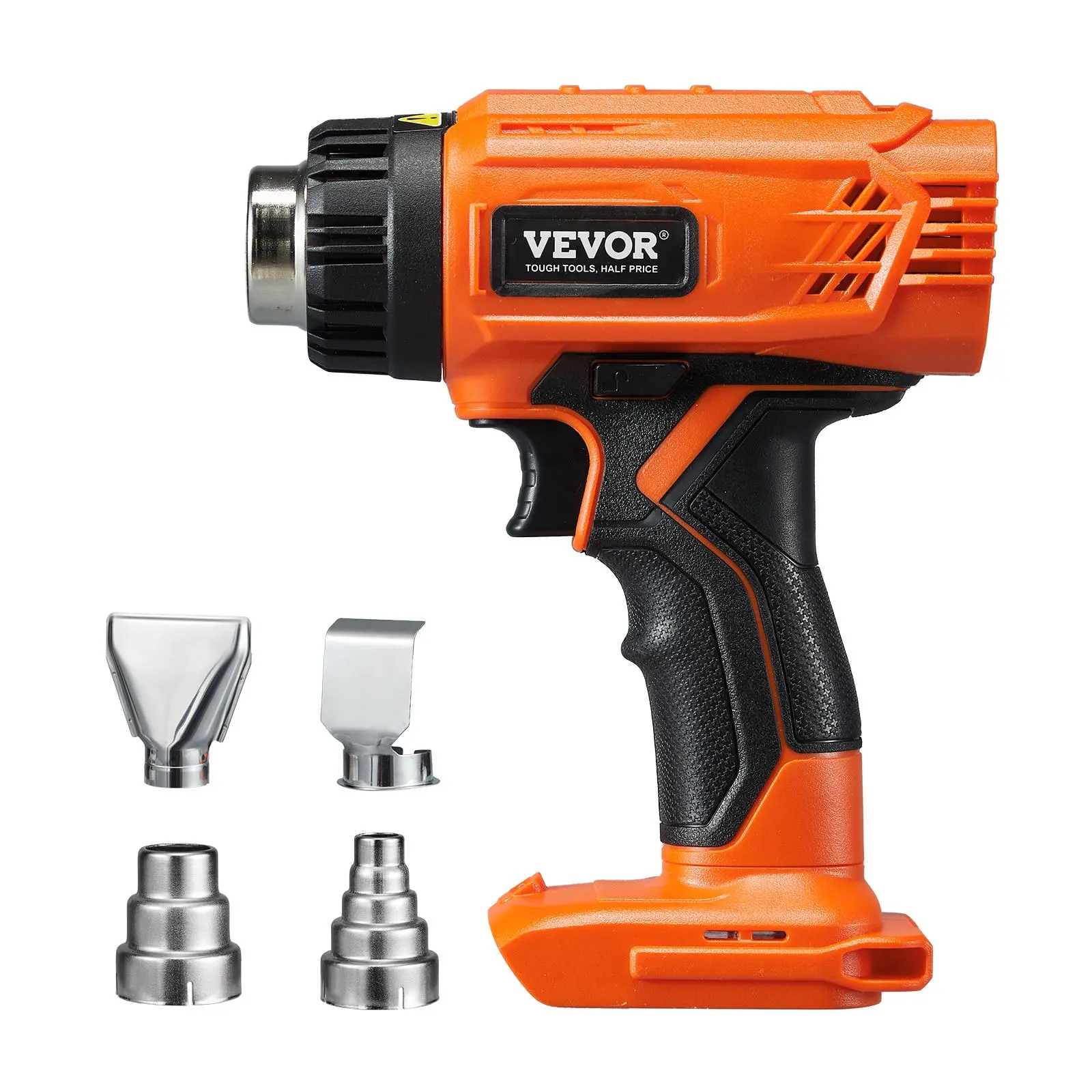 VEVOR Cordless Heat Gun, Hot Air Gun Compatible with DEWALT 20V Lithium Batteries, Max 1022 ℉   Heat Shrink Gun with LED Light, 6 Temp & 4 Nozzles, Ideal for Shrink Tubing, PVC Wrapping, Paint Removal